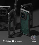OnePlus 12 Case | Fusion-X - Multiple rugged black Fusion-X phone cases displayed against a dark background.