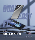 OnePlus 13R Screen Protector | Dual Easy Film - Floating OnePlus 13R phones with a clear screen protector film applied.