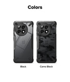 OnePlus 13R Case | Fusion-X - Two OnePlus 13R phones in Black and Camo Black Fusion-X cases side-by-side.