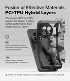 OnePlus 13R Case | Fusion-X - Exploded view of a hybrid PC and TPU phone case showing its layered material construction.