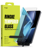 OnePlus 13R Screen Protector | Tempered Glass - Ringke tempered glass screen protector being applied to a smartphone with an installation tool.