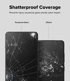 OnePlus 13R Screen Protector | Tempered Glass - Comparison showing tempered glass holding together versus shattered glass shards.