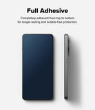 OnePlus 13R Screen Protector | Tempered Glass - Front and side views of a smartphone showcasing full-adhesive tempered glass coverage.