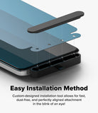 [Bundle] OnePlus 13 | Fusion-X - Bundle: OnePlus 13 | Fusion-X - Screen protector alignment tool installing a film onto a smartphone screen.
