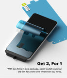 [Bundle] OnePlus 13 | Fusion-X - A OnePlus 13 smartphone being applied with a protective screen film, with a spare film included.