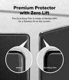OnePlus 13 Screen Protector | Dual Easy Film - OnePlus 13 Screen Protector - Comparison showing Dual Easy Film's seamless edge fit versus a lifting competitor film.