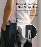 OnePlus 13 Case | Fusion-X - Person wearing a phone case with a dual-strap system and a close-up of the strap attachment point.