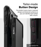 OnePlus 13 Case | Fusion-X - Close-up of textured, tactile phone case buttons with a notched design for easy identification.