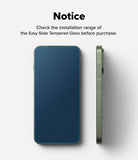 OnePlus 13S Screen Protector | Easy Slide Tempered Glass - Front and side view of a smartphone showing the tempered glass installation area.