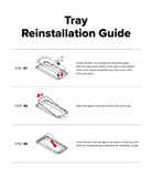 OnePlus 13S Screen Protector | Easy Slide Tempered Glass - Three-step diagram showing how to attach a tempered glass screen protector to an installation tray.