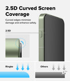 OnePlus 13S Screen Protector | Easy Slide Tempered Glass - Comparison showing 2.5D curved glass edges protecting a phone screen against impact.