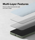 OnePlus 13S Screen Protector | Easy Slide Tempered Glass - Exploded view showing multiple protective layers of tempered glass above a smartphone screen.