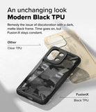 OnePlus 13S Case | Fusion-X - Comparison of a discolored clear TPU case and a pristine black Fusion-X case for OnePlus 13S.