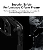 OnePlus 13S Case | Fusion-X - Close-up of a black phone case corner with a reinforced X-design frame and textured side grip.
