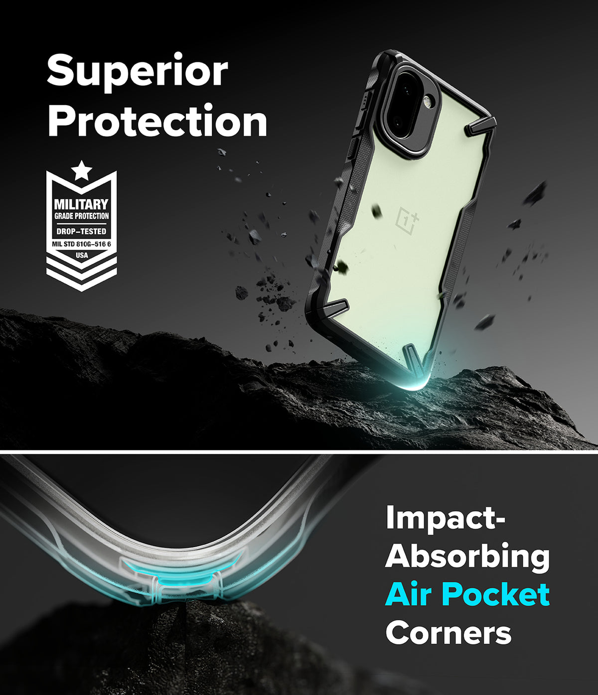 OnePlus 15R Case | Fusion-X - Protective phone case with air-cushioned corners and military-grade drop protection.