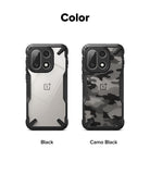 OnePlus 15 Case | Fusion-X - Two OnePlus 15 Fusion-X cases in clear black and camo black side-by-side on a white background.