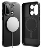 OnePlus 15 Case | Onyx Magnetic - Black textured phone case with a magnetic charger attached and interior ring detail.