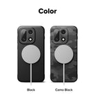 OnePlus 15 Case | Onyx Magnetic - Two OnePlus 15 cases in Black and Camo Black, each with a magnetic charger attached.