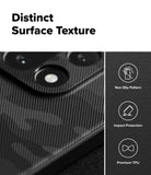 OnePlus 15 Case | Onyx Magnetic - Close-up of textured phone case with icons for non-slip, impact protection, and TPU material.