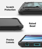 OnePlus Nord CE 5G Case | Fusion-X - Three close-up views showing scratch protection, raised bezels, and precise cutouts.