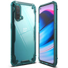 OnePlus Nord CE 5G Case | Fusion-X - Teal-tinted rugged protective case shown from front and back angles.