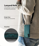 OnePlus Nord CE 5G Case | Fusion-X - Phone in a protective case worn around the neck with a strap attached to side holes.