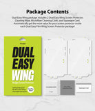 OnePlus Nord Screen Protector | Dual Easy Film - Package contents showing two screen protectors, wipe, cloth, and card.