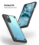 OnePlus Nord Case | Fusion-X - A OnePlus Nord phone in a clear, black-rimmed protective case shown from front and back.
