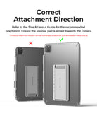 Outstanding | Tablet Stand - Diagram showing correct and incorrect orientation for attaching a tablet stand to a device.