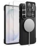 [Bundle] Galaxy S26 Ultra | Onyx α Magnetic - Bundle: Galaxy S26 Ultra | Onyx α Magnetic - Black phone case with magnetic charger, screen protector, and lens cover.