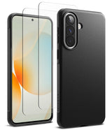 [Bundle] Galaxy A57 | Onyx - Black phone case and screen protector for Galaxy A57 shown from front and back angles.