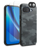 [Bundle] Google Pixel 10a Case | Onyx - Google Pixel 10a Case | Onyx - Onyx camo phone case with screen protector and camera lens cover.