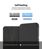 Google Pixel 4a Screen Protector | Dual Easy Film - Diagram showing self-healing film vs. standard screen scratches.