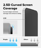 Poco F7 Screen Protector | Easy Slide Tempered Glass - Poco F7 Screen Protector - Diagram showing 2.5D curved screen coverage, highlighting edge protection versus standard glass.