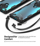 Redmi K30 Pro / Poco F2 Pro Case | Fusion-X - Black protective phone case with dual lanyard attachment points.