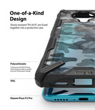 Redmi K30 Pro / Poco F2 Pro Case | Fusion-X - Close-up of a black, shock-resistant phone case with a camo pattern.