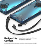 Redmi K30 Pro / Poco F2 Pro Case | Fusion-X - Blue transparent phone case with lanyard attachment points and strap.