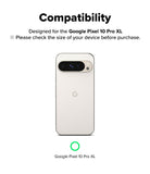 Google Pixel 10 Pro XL | Camera Glass - Compatibility graphic for a light-colored Google Pixel 10 Pro XL smartphone.