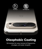 Google Pixel 10 Pro XL Case | Fusion Matte - Close-up of phone camera lens with oleophobic coating and icons.