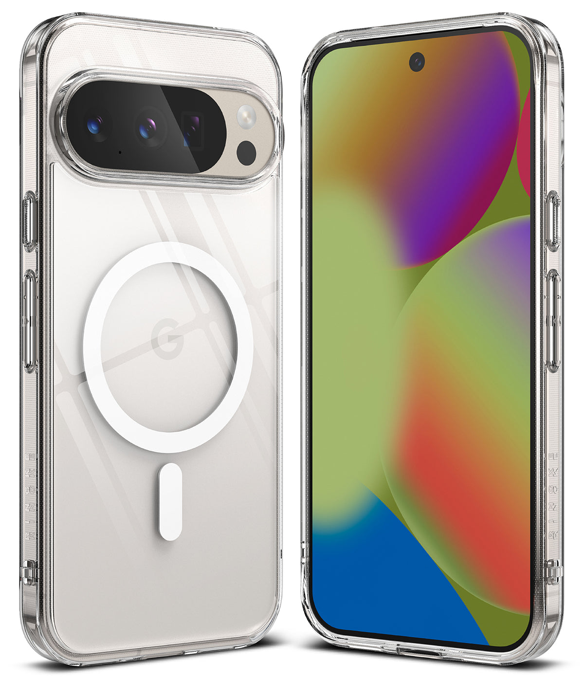 Google Pixel 10 Pro XL Case | Fusion Magnetic - Clear phone case with magnetic ring on back and front screen view.