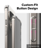 Google Pixel 10 Pro XL Case | Fusion Matte - Close-up of a clear phone case highlighting precise button cutouts.