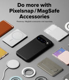 Google Pixel 10 Pro XL Case | Onyx Magnetic - Black phone case surrounded by various magnetic accessories on gray.
