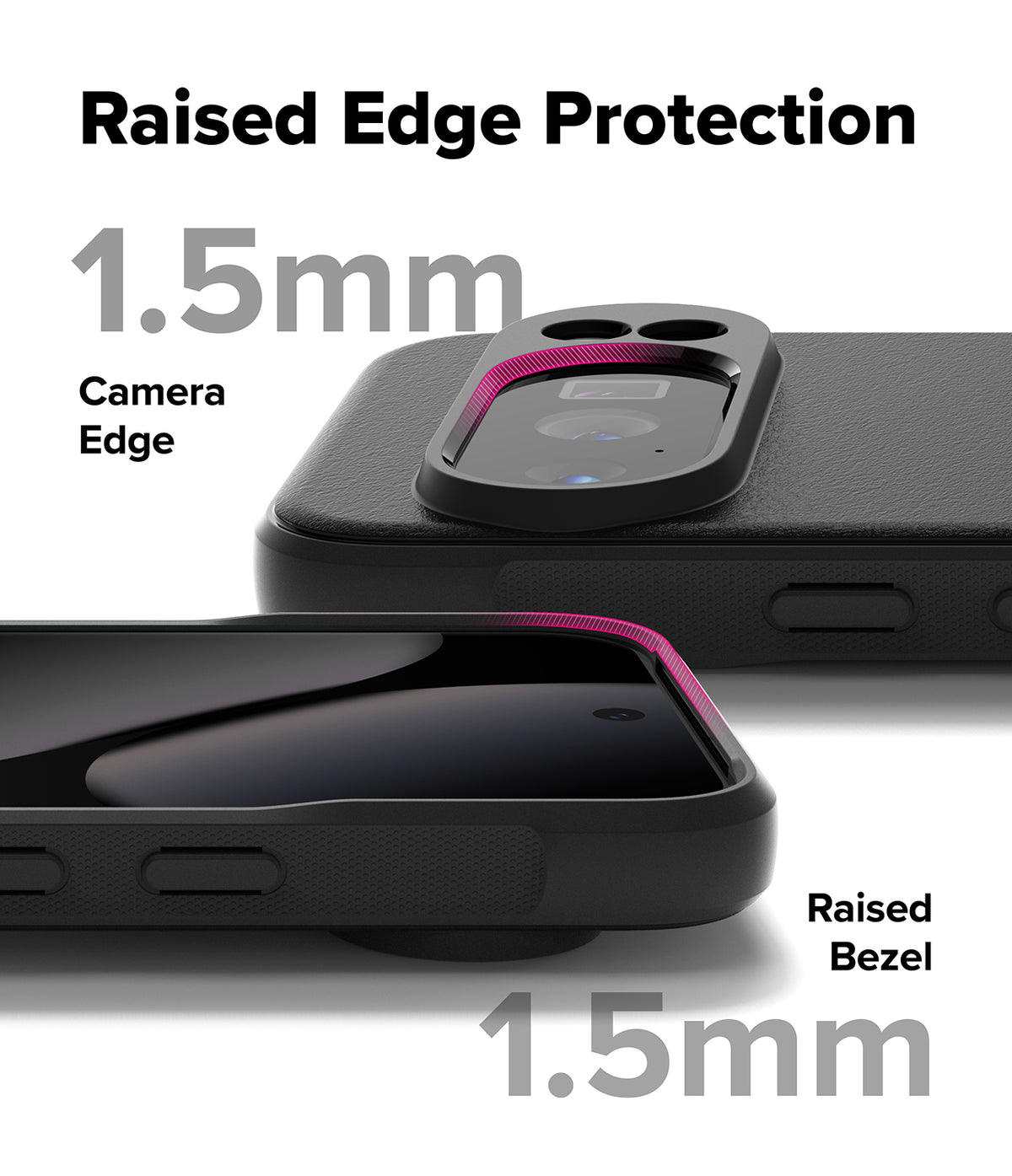 Google Pixel 10 Pro XL Case | Onyx Magnetic - Black phone case showing 1.5mm raised camera and screen edge protection.