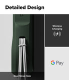 Google Pixel 10 Pro XL Case | Onyx Magnetic - Dark green phone case with a dual strap hole and wireless charging.