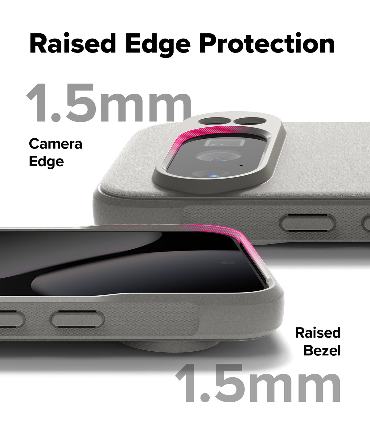 Google Pixel 10 Pro XL Case | Onyx Magnetic - Close-up showing 1.5mm raised camera and screen bezel protection.