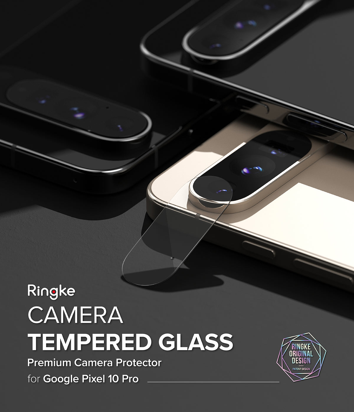 Google Pixel 10 Pro | Camera Glass - Tempered glass protector being applied to the camera bar of a Google Pixel 10 Pro.