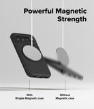 Google Pixel 10 Pro Case | Onyx Magnetic - A magnetic charger holds a phone case securely while another falls away.