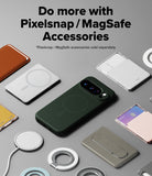 Google Pixel 10 Pro Case | Onyx Magnetic - Dark green phone case surrounded by various magnetic accessories on gray.