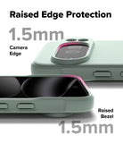 Google Pixel 10 Pro Case | Onyx - Sage green phone case highlighting 1.5mm raised camera and screen bezel protection.