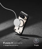 Google Pixel 10 Pro / 10 Case | Fusion-X Magnetic - A smartphone in a clear, rugged case with a magnetic charger attached.